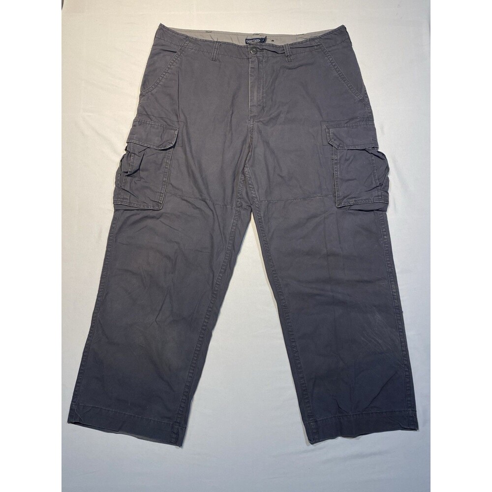 Vintage Faded Glory Y2K Black Navy Blue Distressed Cargo Pants 40x30